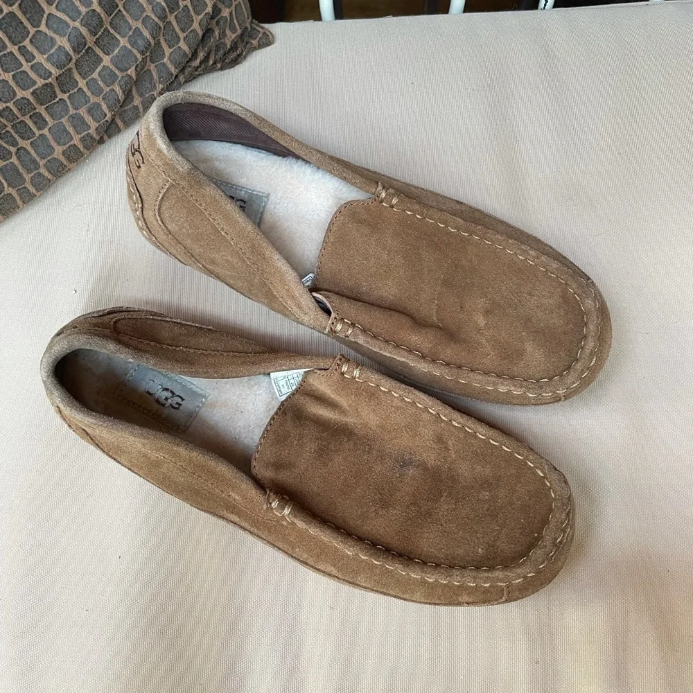 Ugg Alder Suede Slip On Shoe Slipper‎ Tan Size 10